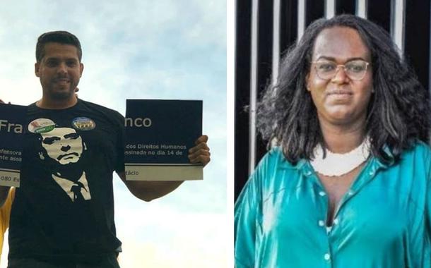 Deputado Rodrigo Amorim (com a camisa de Jair Bolsonaro) e a vereadora Benny Briolly