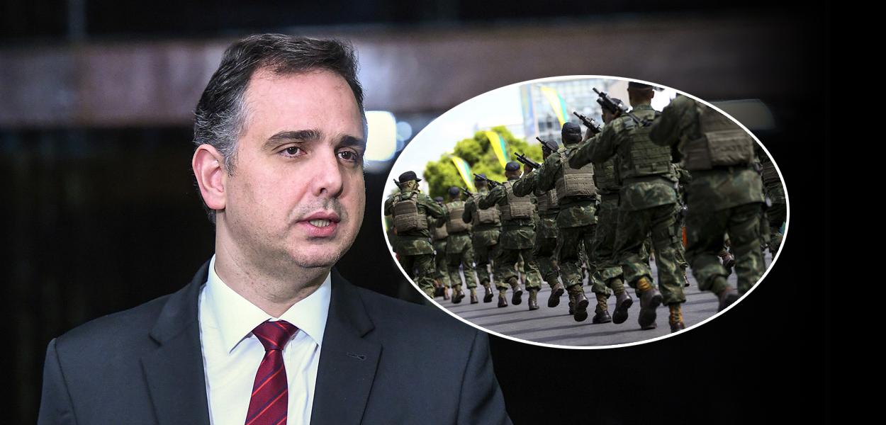 Rodrigo Pacheco e militares