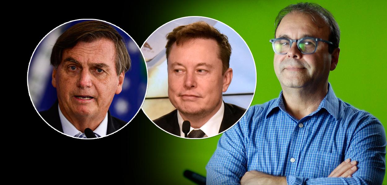 Jair Bolsonaro, Elon Musk e Sergio Amadeu