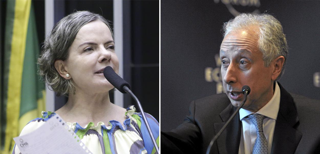 Gleisi Hoffmann e Pérsio Arida