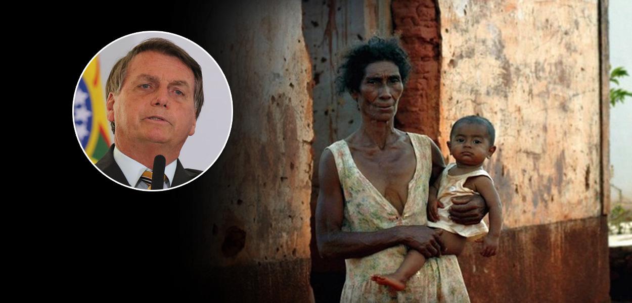 Jair Bolsonaro e uma mãe com desnutrição