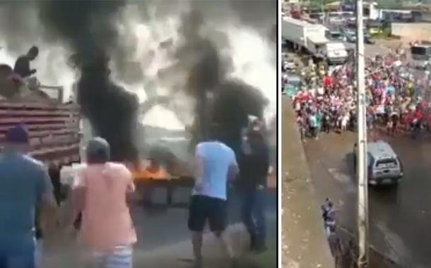 Moradores de Umbaúba (SE) protestam conta a morte de Genivaldo de Jesus Santos