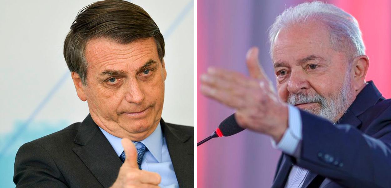 Jair Bolsonaro e o ex-presidente Luiz Inácio Lula da Silva