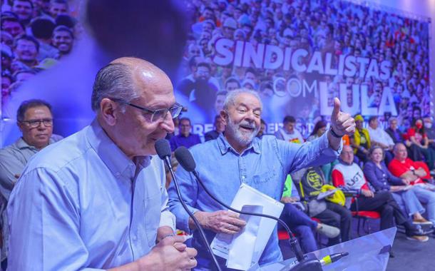 Ex-presidente Luiz Inácio Lula da Silva durante evento com Geraldo Alckmin e sindicalistas