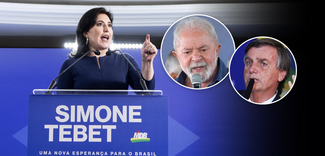 Simone Tebet, Lula e Bolsonaro