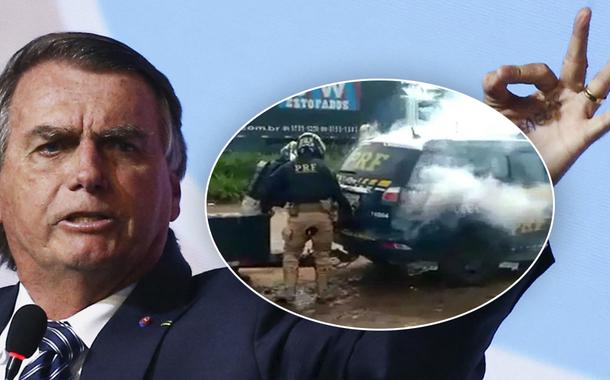 Jair Bolsonaro e Genivaldo sendo asfixiado