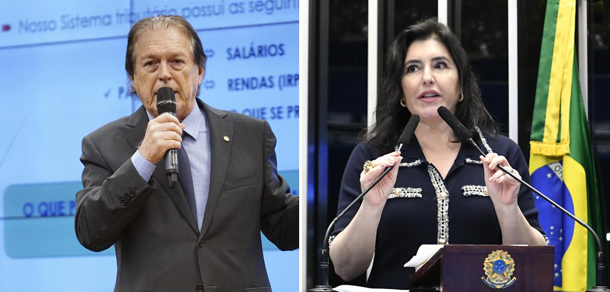 Luciano Bivar e Simone Tebet