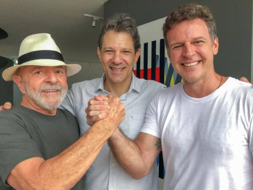 Lula, Fernando Haddad e Eduardo Moreira