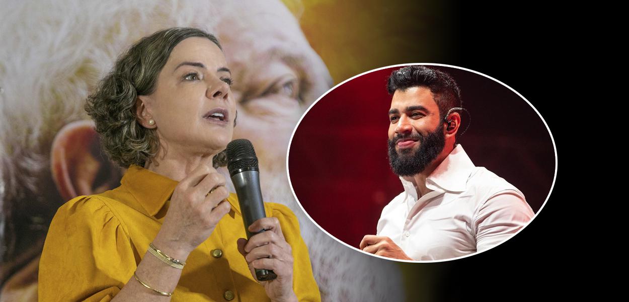 Gleisi Hoffmann e Gusttavo Lima