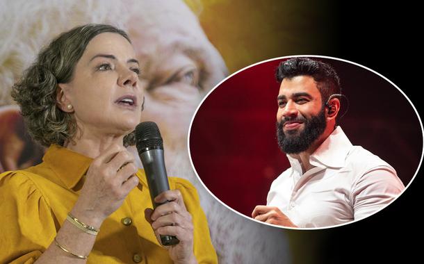 Gleisi Hoffmann e Gusttavo Lima