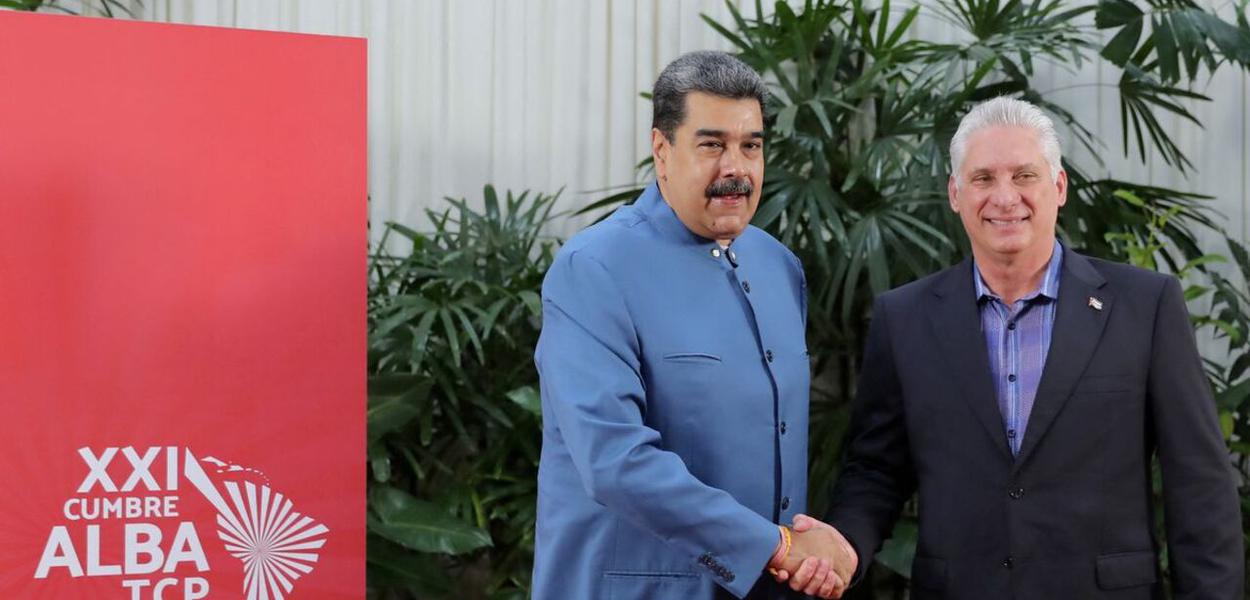 Presidentes da Venezuela, Nicolás Maduro, e de Cuba, Miguel Díaz-Canel