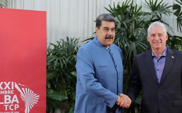 Presidentes da Venezuela, Nicolás Maduro, e de Cuba, Miguel Díaz-Canel