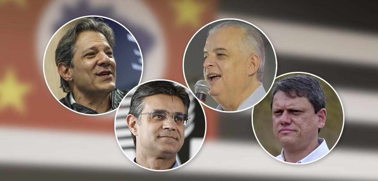 Fernando Haddad, Rodrigo Garcia, Marcio França e Tarcísio de Freitas