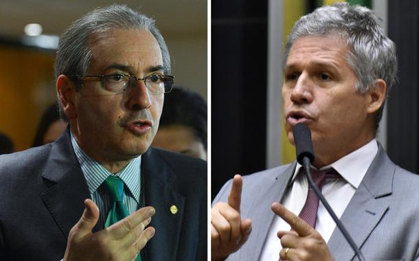 Eduardo Cunha e o deputado Paulo Teixeira