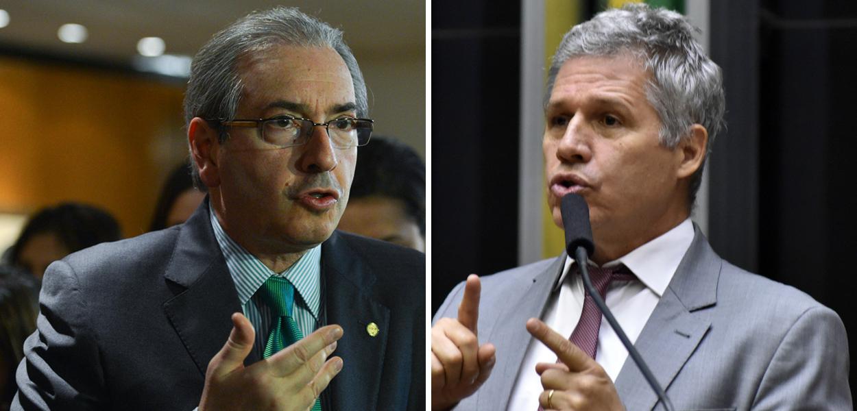 Eduardo Cunha e o deputado Paulo Teixeira