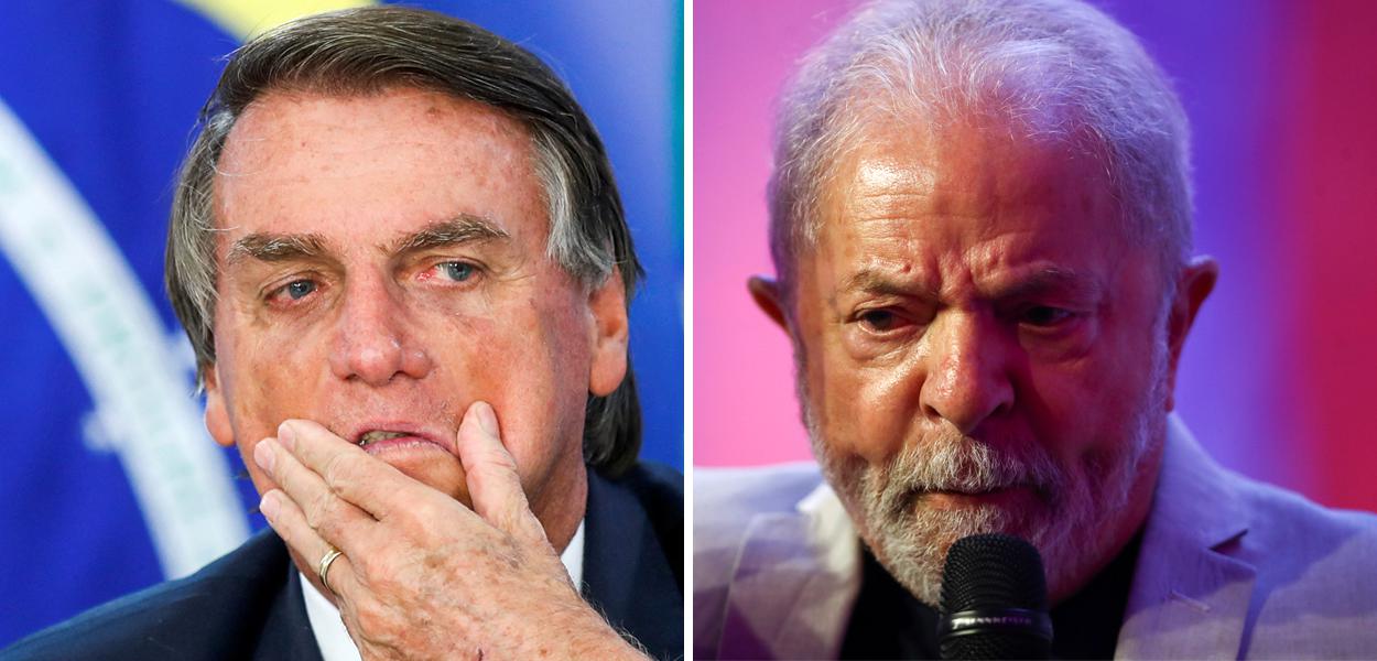 Jair Bolsonaro e o ex-presidente Luiz Inácio Lula da Silva