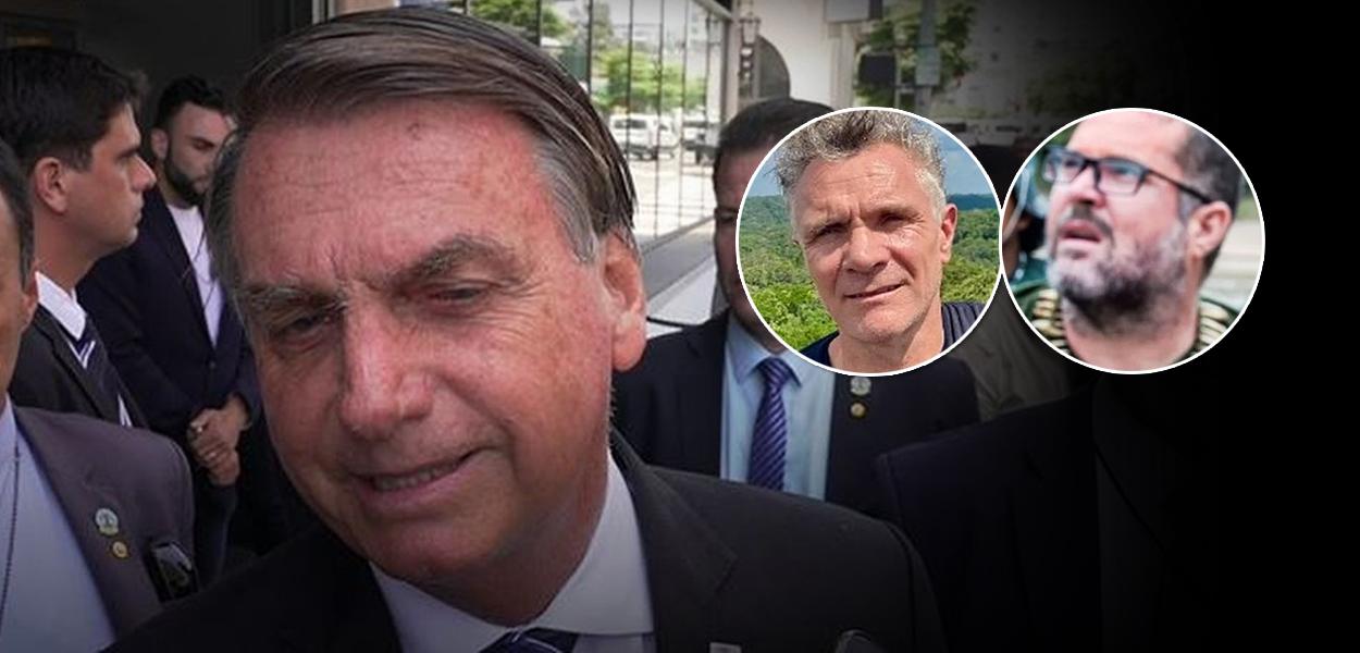 Jair Bolsonaro, o jornalista inglês Dom Phillips e o indigenista Bruno Pereira