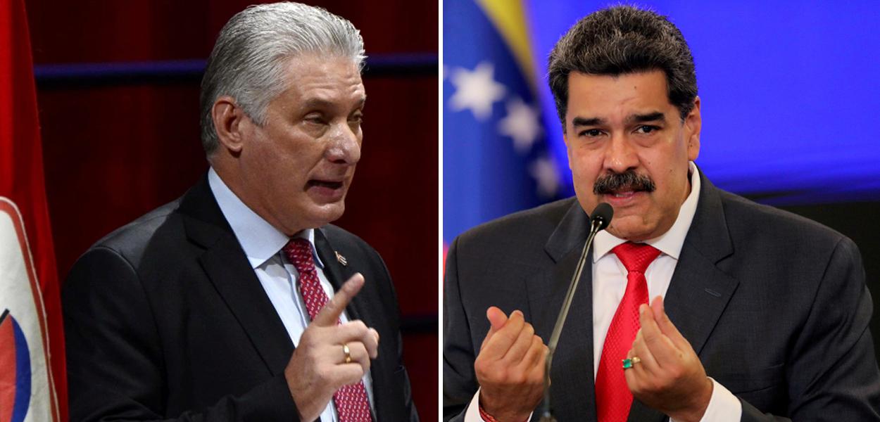 Presidentes Miguel Diaz (Cuba, à esq.) e Nicolas Maduro (Venezuela)