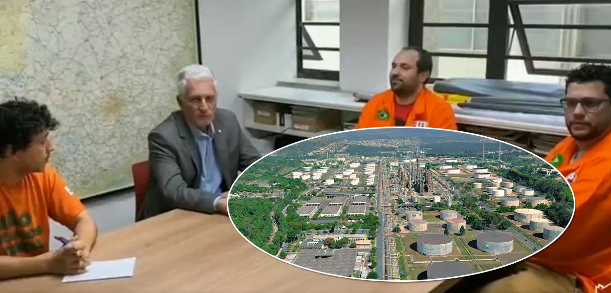 Reunião entre petroleiros e o deputado Rogério Correia mais a Refinaria Gabriel Passos