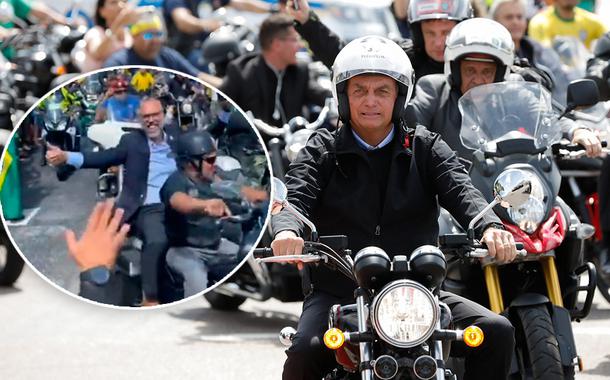 Allan dos Santos e Bolsonaro em motociata