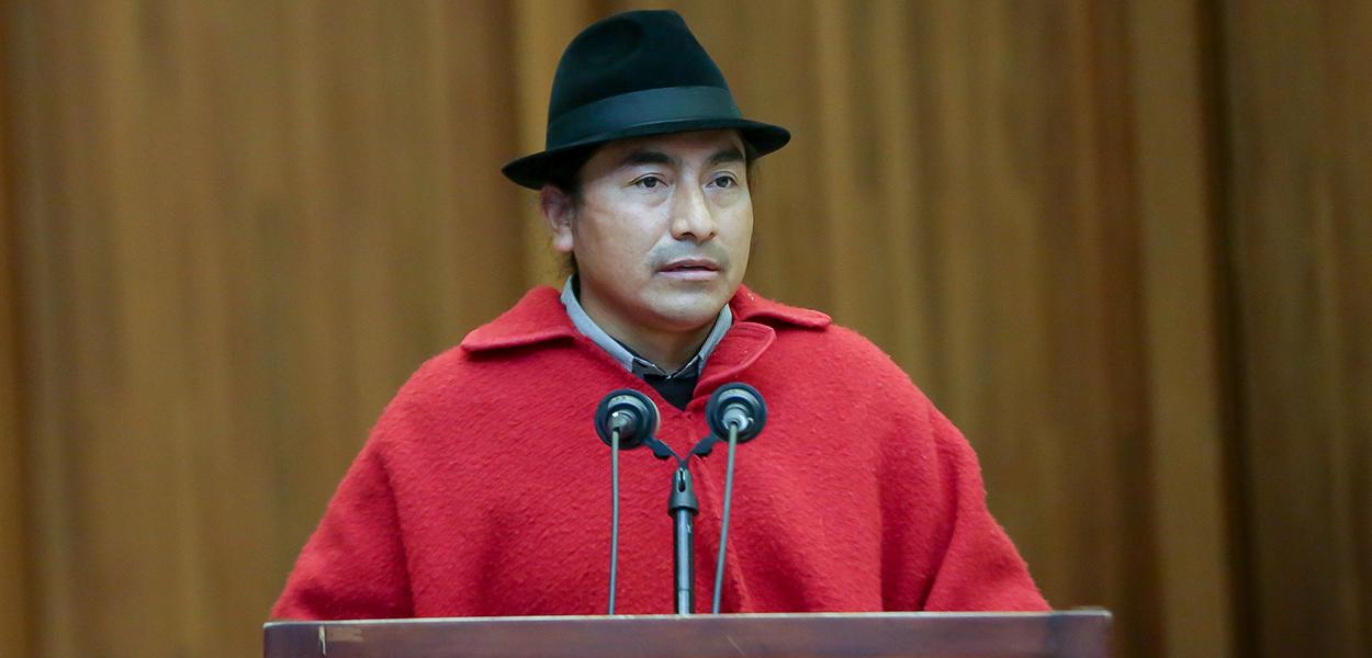 Leonidas Iza (Foto: Fernando Lagla/Asamblea Nacional del Ecuador) Leonidas Iza