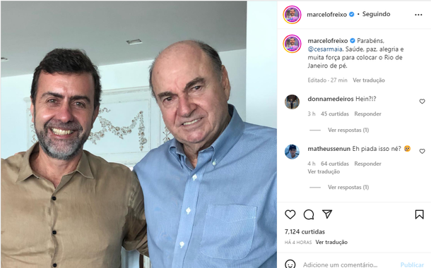 Post de Marcelo Freixo no Instagram