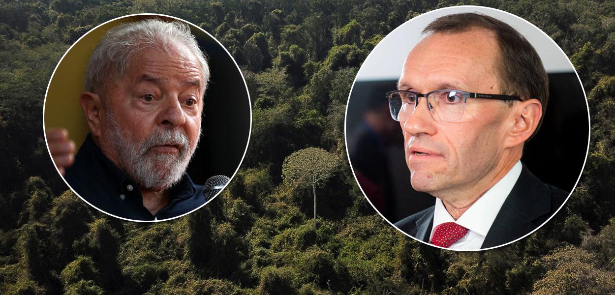 ministro do Meio Ambiente da Noruega, Espen Barth Eide, e o ex-presidente Luiz Inácio Lula da Silva