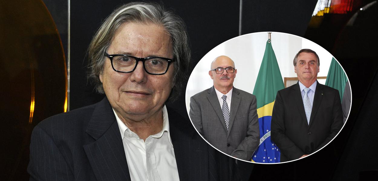 Paulo Moreira Leite e Milton Ribeiro com Bolsonaro