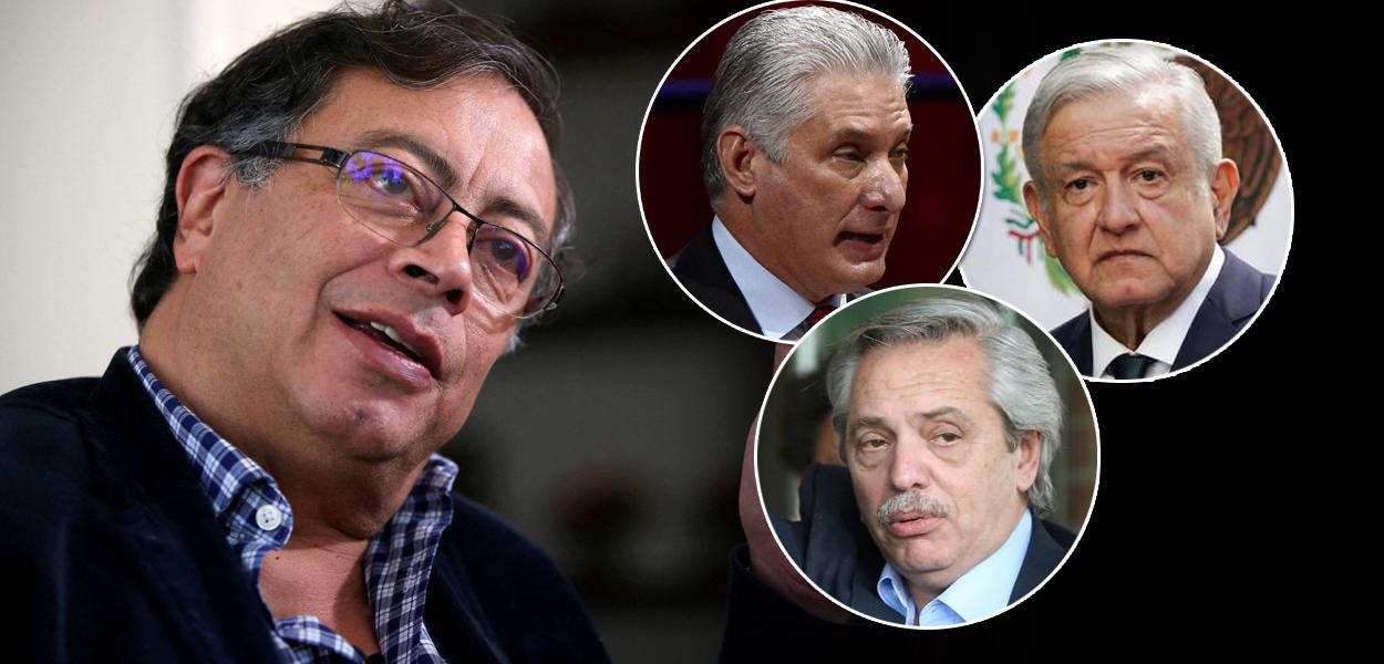 Gustavo Petro (Colômbia), Díaz-Canel (Cuba), Alberto Fernández (Argentina) e Lopes Obrador (México)