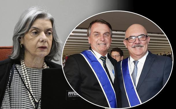 Cármen Lúcia e Bolsonaro com Milton Ribeiro