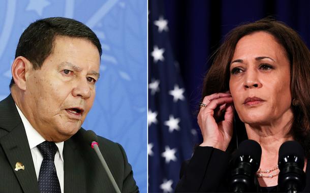 Hamilton Mourão e Kamala Harris