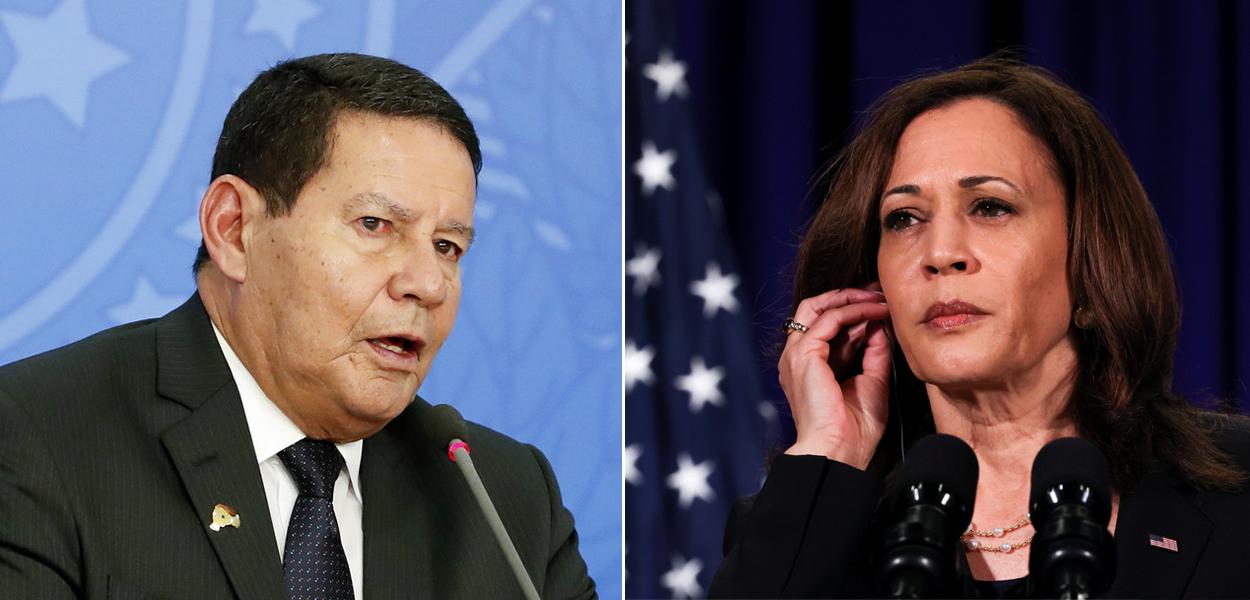Hamilton Mourão e Kamala Harris