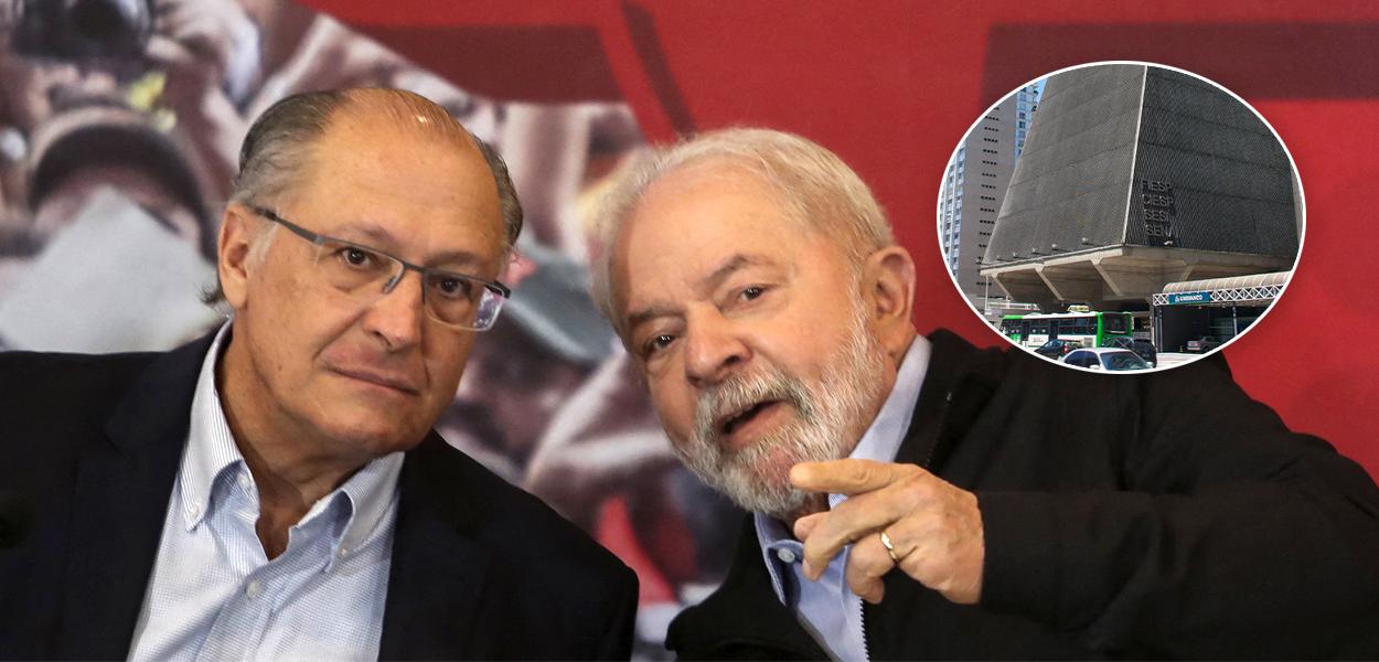 Alckmin, Lula e fachada da Fiesp