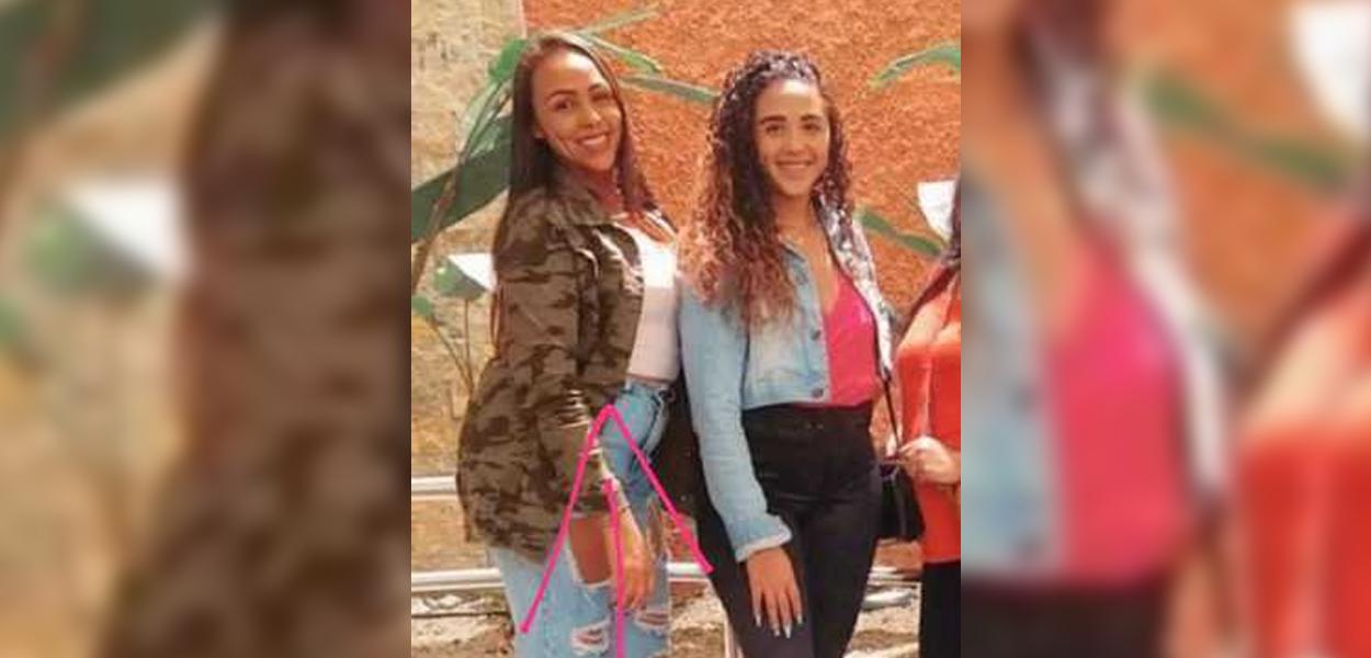 Policial Rhaillayne, à esquerda, e sua irmã Rhayana Mello, à direita