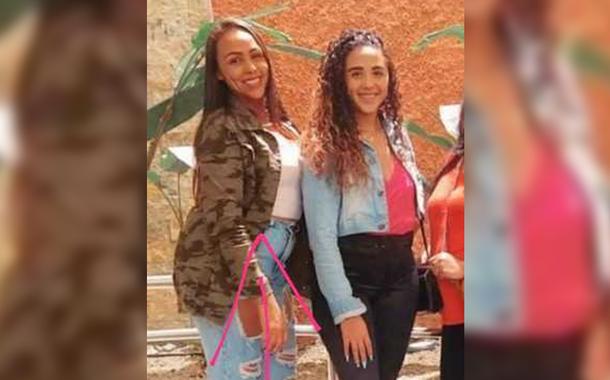 Policial Rhaillayne, à esquerda, e sua irmã Rhayana Mello, à direita