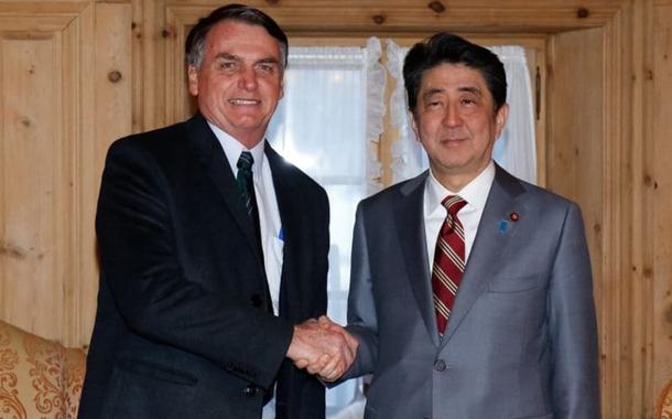 Jair Bolsonaro e Shinzo Abe