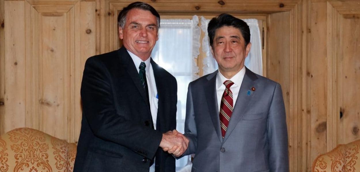 Jair Bolsonaro e Shinzo Abe