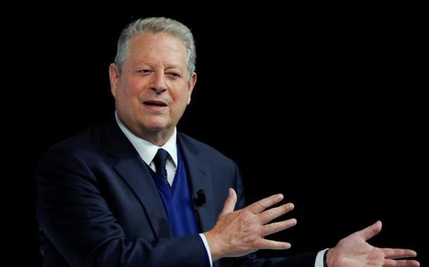 Al Gore, former U.S. Vice President and Climate Reality Project Chairman, gestures as he attends the World Economic Forum (WEF) annual meeting in Davos, Switzerland, January 22, 2019. REUTERS/Arnd Wiegmann