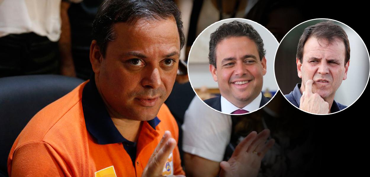 Rodrigo Neves (PDT), Felipe Santa Cruz, do PSD (no meio) e Eduardo Paes (PSD)