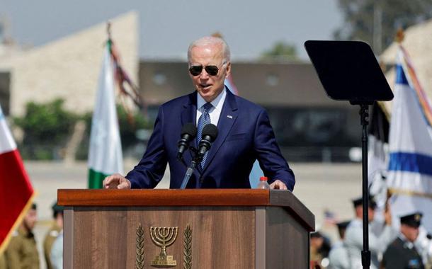 Biden discursa em cerimônia de chegada a Israel, 13 de jukho de 2022