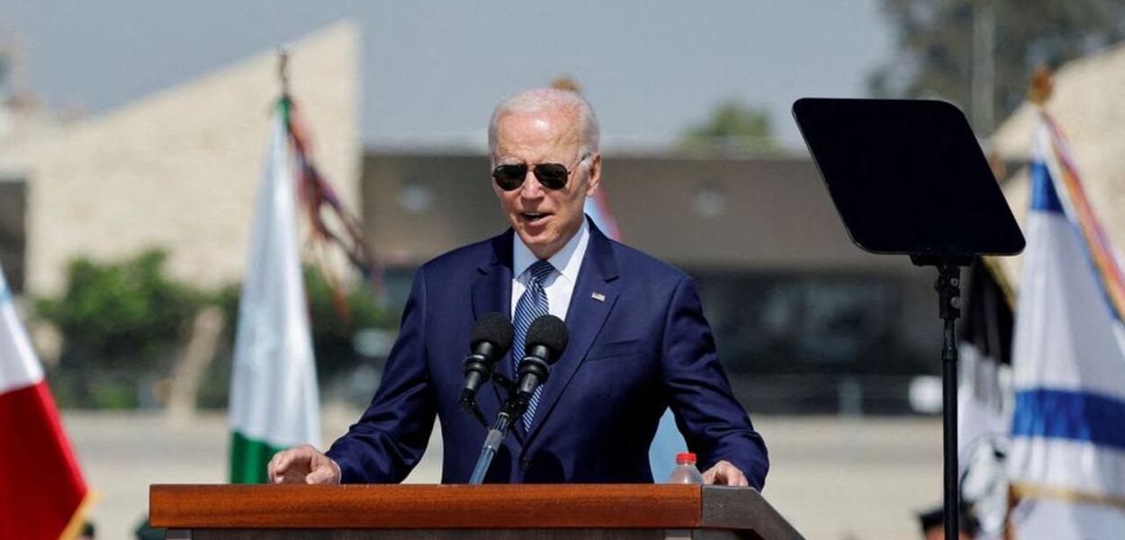 Biden discursa em cerimônia de chegada a Israel, 13 de jukho de 2022