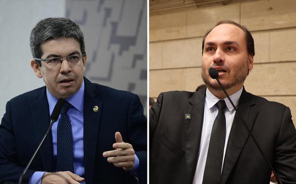 Randolfe Rodrigues e Carlos Bolsonaro