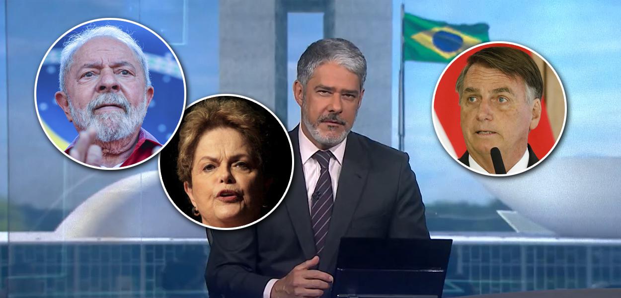 Lula, Dilma Rousseff, William Bonner e Jair Bolsonaro