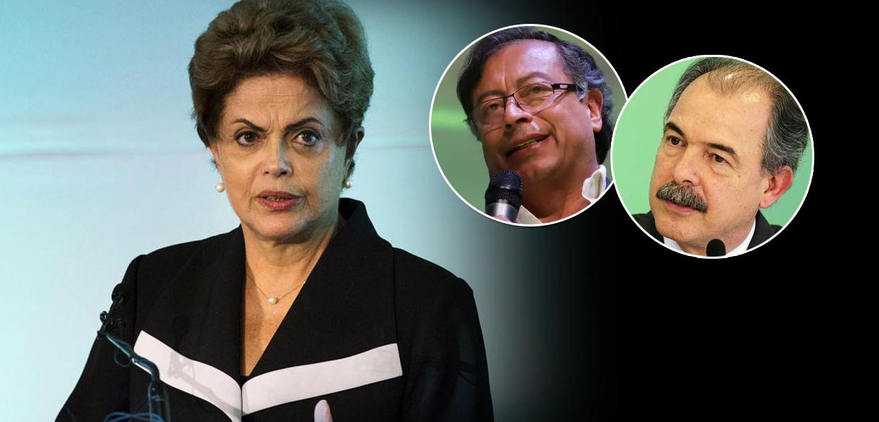 Dilma, Gustavo Petro e Aloizio Mercadante