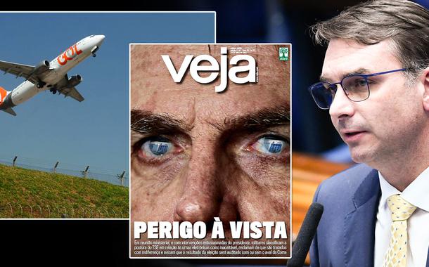 Gol, capa da revista Veja e Flávio Bolsonaro