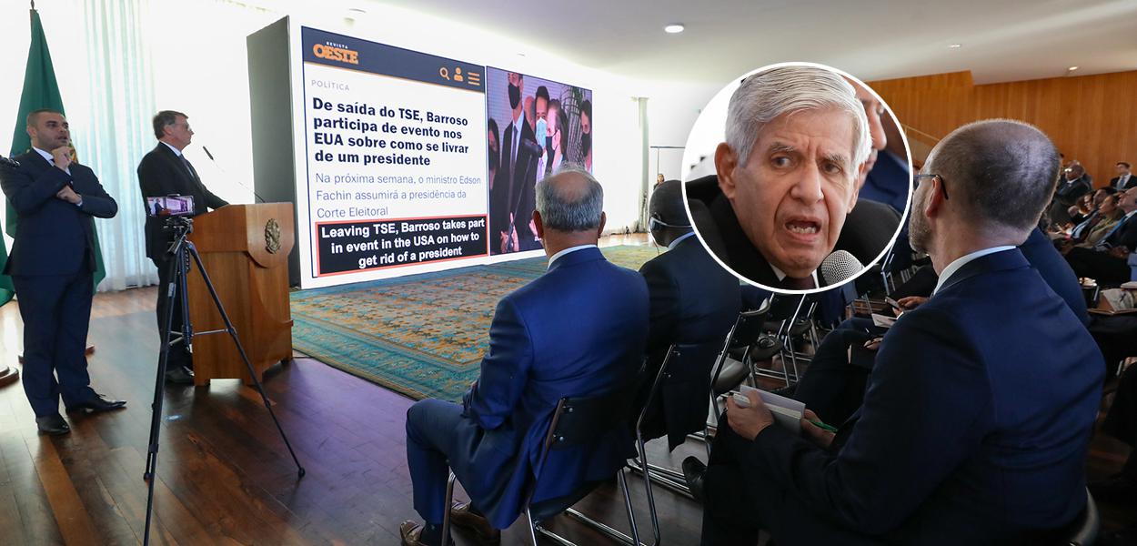 Bolsonaro em encontro com embaixadores e Augusto Heleno