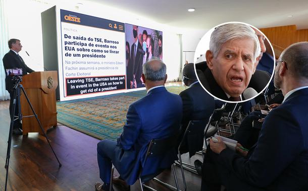 Bolsonaro em encontro com embaixadores e Augusto Heleno