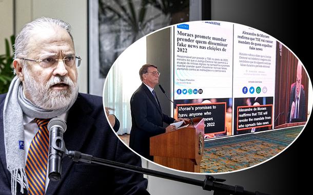 Augusto Aras e Bolsonaro em encontro com embaixadores