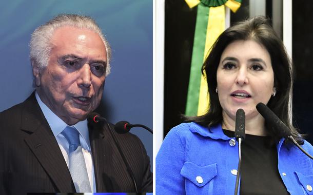 Michel Temer e Simone Tebet