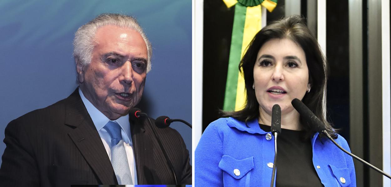 Michel Temer e Simone Tebet